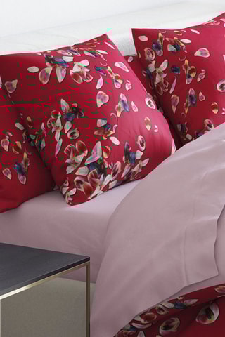 Lençol-capa em cetim de algodão 200 fios/cm² Aurore - Rosa-claro