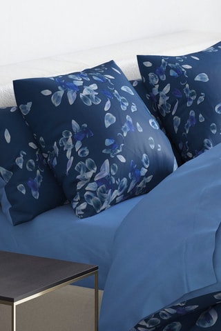 2 fronhas em cetim de algodão 200 fios/cm² Aurore - Azul-escuro e azul-marinho