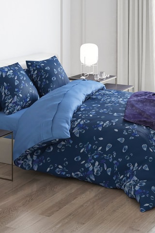 2 fronhas em cetim de algodão 200 fios/cm² Aurore - Azul-escuro e azul-marinho