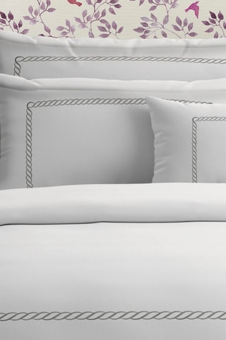 2 fronhas em cetim de algodão 80 fios/cm² Perle enchantée - Cinzento