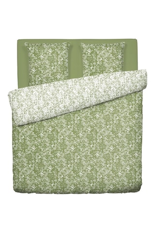 Conjunto de edredão em cetim de algodão 80 fios/cm² Birds - Azeitona