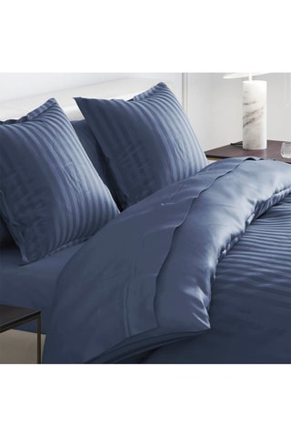 Conjunto de edredão em cetim de algodão 200 fios/cm² Dobby - Azul