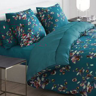 Capa de edredão em cetim de algodão 200 fios/cm² Aurore - Verde e verde claro