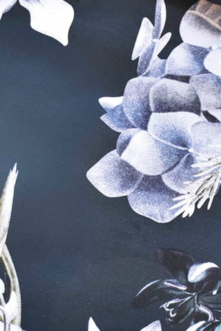 Conjunto de edredão em cetim de algodão 200 fios/cm² Bouquet d'hortensias - Azul-escuro