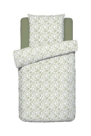 Conjunto de edredão em cetim de algodão 200 fios/cm² Floraison de Roses - Verde