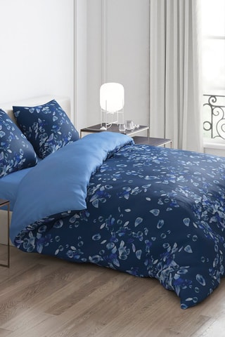 Conjunto de edredão em cetim de algodão 200 fios/cm² Aurore - Azul