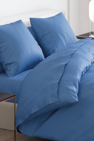 Conjunto de edredão em cetim de algodão 200 fios/cm² Aurore - Azul