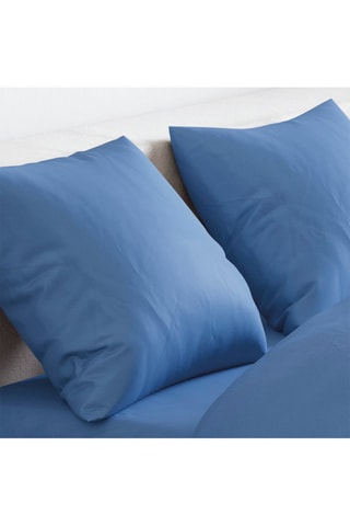 Conjunto de edredão em cetim de algodão 200 fios/cm² Aurore - Azul