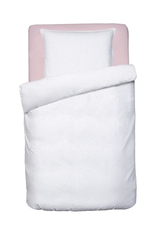 Conjunto de edredão em cetim de algodão 200 fios/cm² Bolinhas polka - Branco