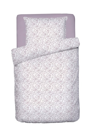 Conjunto de edredão em cetim de algodão 200 fios/cm² Floraison de Roses - Violeta
