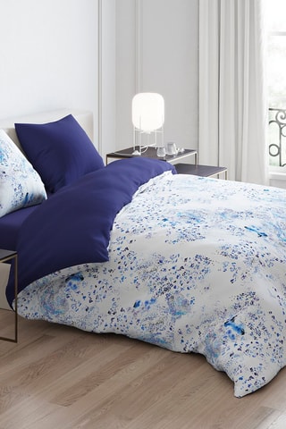 Conjunto de edredão em percal de algodão Frisson - Azul-marinho