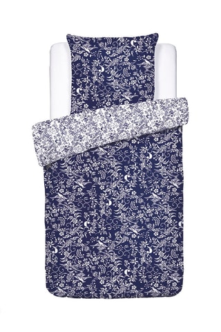 Conjunto de edredão em cetim de algodão 80 fios/cm² Birds - Azul