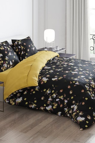 Lençol liso de cetim de algodão 200 fios/cm² Aurore - Ocre