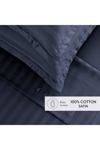 Lençol liso em cetim de algodão 80 fios/cm² - Azul,