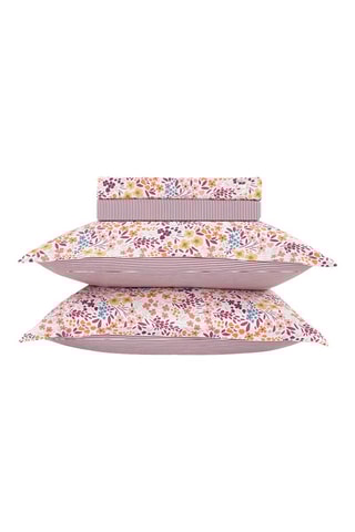 Conjunto de lençóis reversível em cetim de algodão 80 fios/cm² Fleurs des champs - Bordô