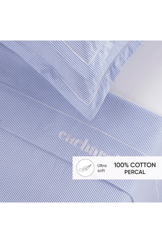 Conjunto de lençóis em percal de algodão 80 fios/cm² Saclay - Azul,