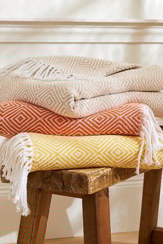 Manta tecida Florence - Amarelo - 130 x 180 cm