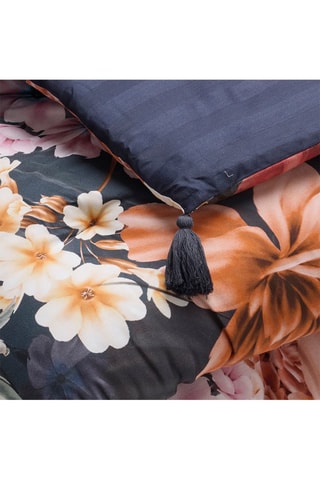 Edredão XL em cetim de algodão 80 fios/cm² Douceur Caramel - Azul-escuro