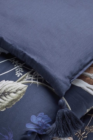 Edredão em cetim de algodão 80 fios/cm² Bouquet d'Hortensias - Azul-noite e bege