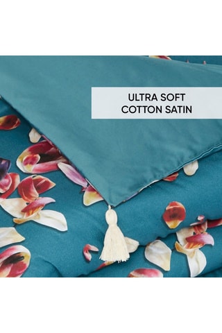 Edredão em cetim de algodão Aurore - Verde