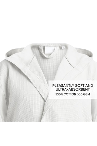 Roupão com capuz Nid d'abeille - Branco