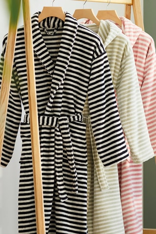 Roupão com capuz Hawai Azul escuro e branco