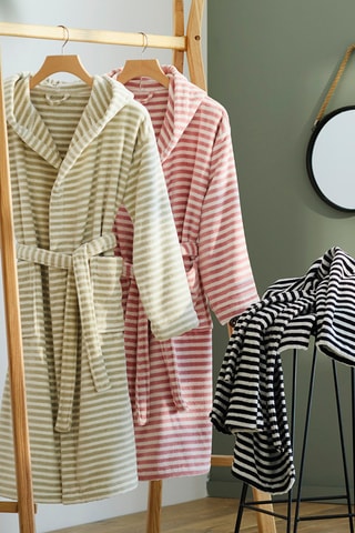 Roupão com capuz Hawai Azul escuro e branco