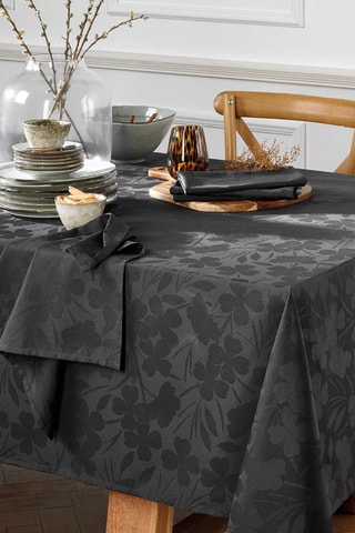 4 guardanapos Jacquard Pequenas Flores Cinzento-escuro - 50 x 50 cm