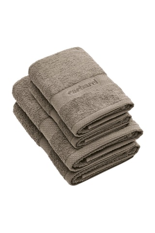 2 toalhas de mãos e 2 lençóis de duche - Castanho gelado