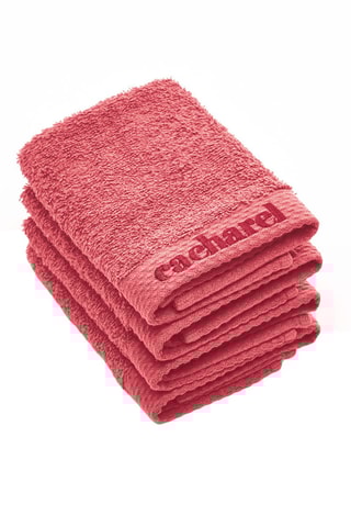 4 toalhas para convidado em algodão penteado 550 fios/cm² - Rosa hibisco - 30 x 30 cm