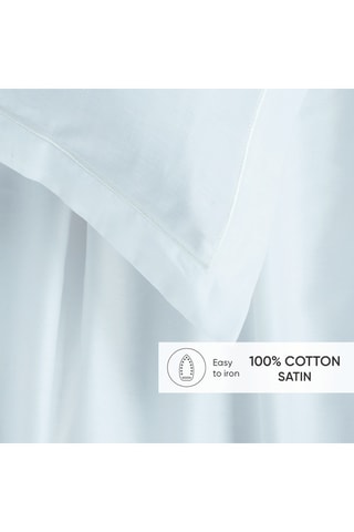 2 fronhas em cetim de algodão 80 fios/cm² - Azul