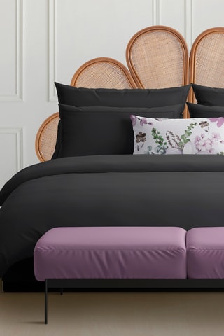 2 fronhas em cetim de algodão 80 fios/cm² - Preto