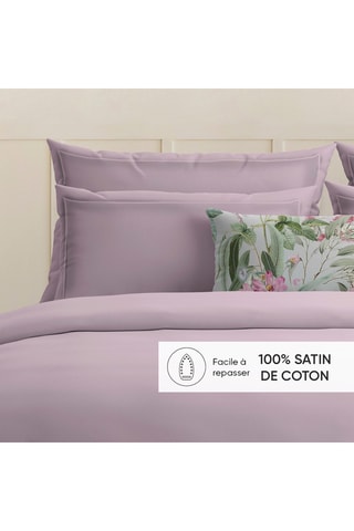 2 fronhas em cetim de algodão 80 fios/cm² - Lilás