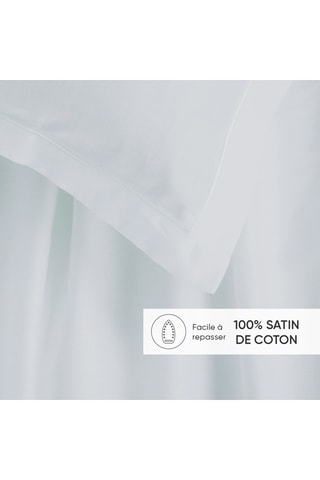 2 fronhas em cetim de algodão 80 fios/cm² - Verde-pálido