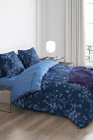 Fronha de travesseiro em cetim de algodão 80 fios/cm² Aurore -  Azul