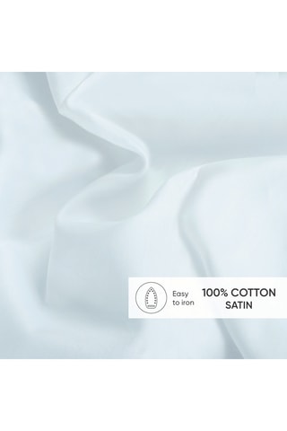 Lençol liso em cetim de algodão 80 fios/cm² - Azul