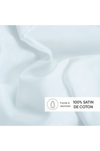 Lençol liso em cetim de algodão 80 fios/cm² - Azul