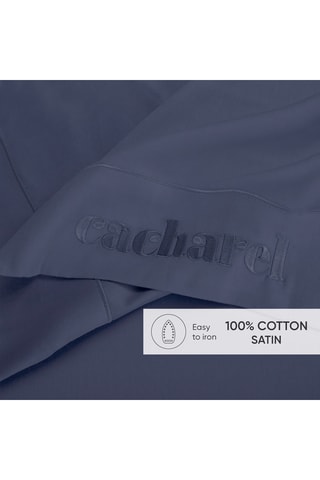 Lençol liso em cetim de algodão 80 fios/cm² - Azul