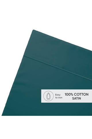 Lençol liso em cetim de algodão 80 fios/cm² - Azul