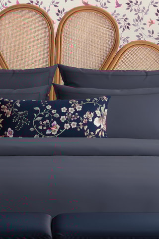 Lençol liso em cetim de algodão 80 fios/cm² - Azul