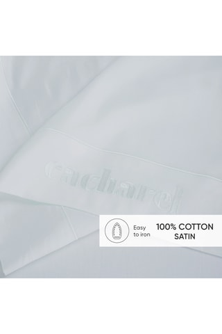 Lençol liso em cetim de algodão 80 fios/cm² - Verde-pálido