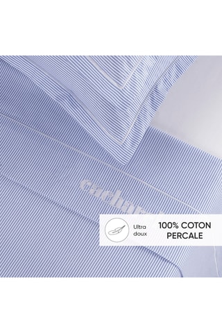 Conjunto de lençóis em algodão percal 80 fios/cm² Saclay - Azul-claro