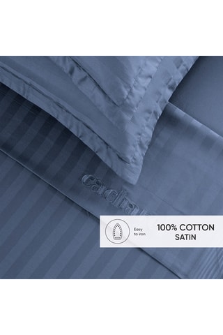 Conjunto de lençóis em cetim de algodão 80 fios/cm² - Azul