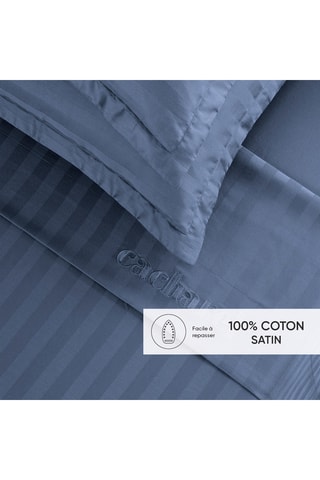 Conjunto de lençóis em cetim de algodão 80 fios/cm² - Azul