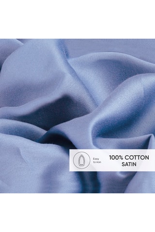 Conjunto de lençóis em cetim de algodão 80 fios/cm² - Azul