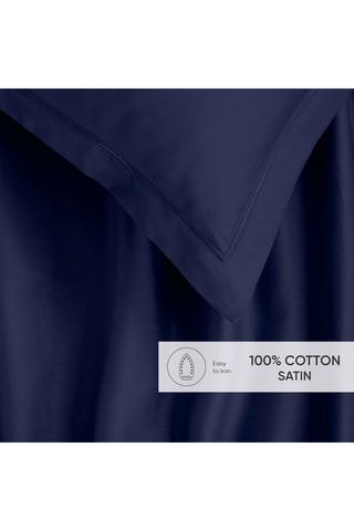 Conjunto de lençóis em cetim de algodão 80 fios/cm² - Azul