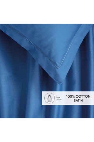 Conjunto de lençóis em cetim de algodão 80 fios/cm² - Azul