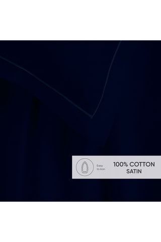 Conjunto de lençóis em cetim de algodão 80 fios/cm² - Azul-escuro