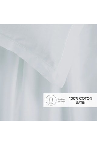 Conjunto de lençóis em cetim de algodão 80 fios/cm² - Verde-claro