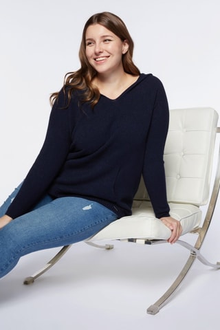 Pull à capuche - Bleu marine